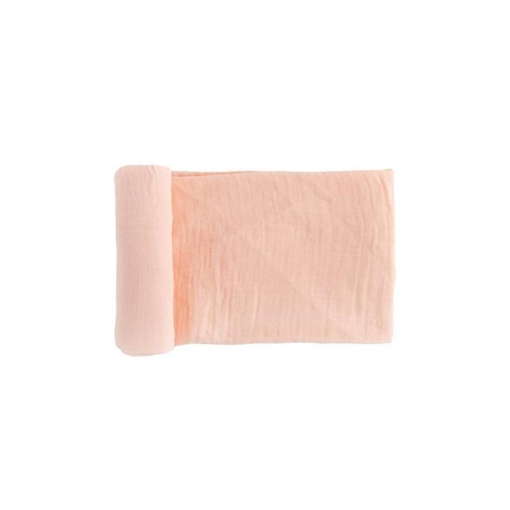 Red Rovr Organic Cotton Muslin Swaddle Blanket Single - Blush Pink Baby Girl